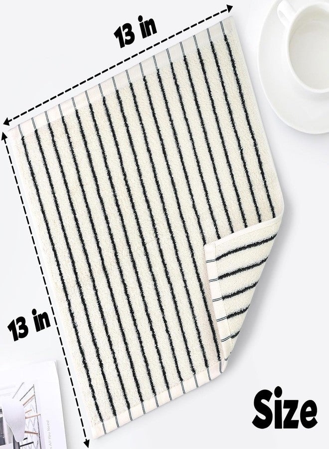 Jacquotha Striped Cotton Washcloths 4 Pack, 13” x 13” - Soft Wash Cloths for Bathroom, Kitchen, Gym, Face, Black and Cream - Image 5